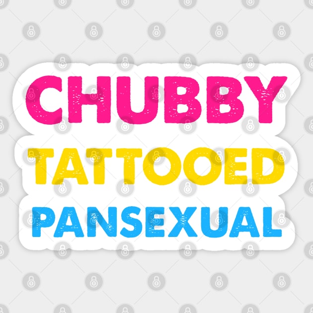 Chubby Tattooed Pansexual Sticker by Pridish